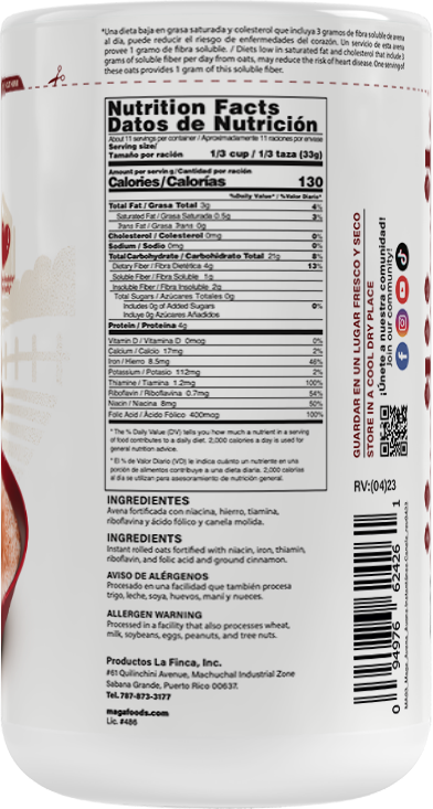 Avena Instantánea con Canela